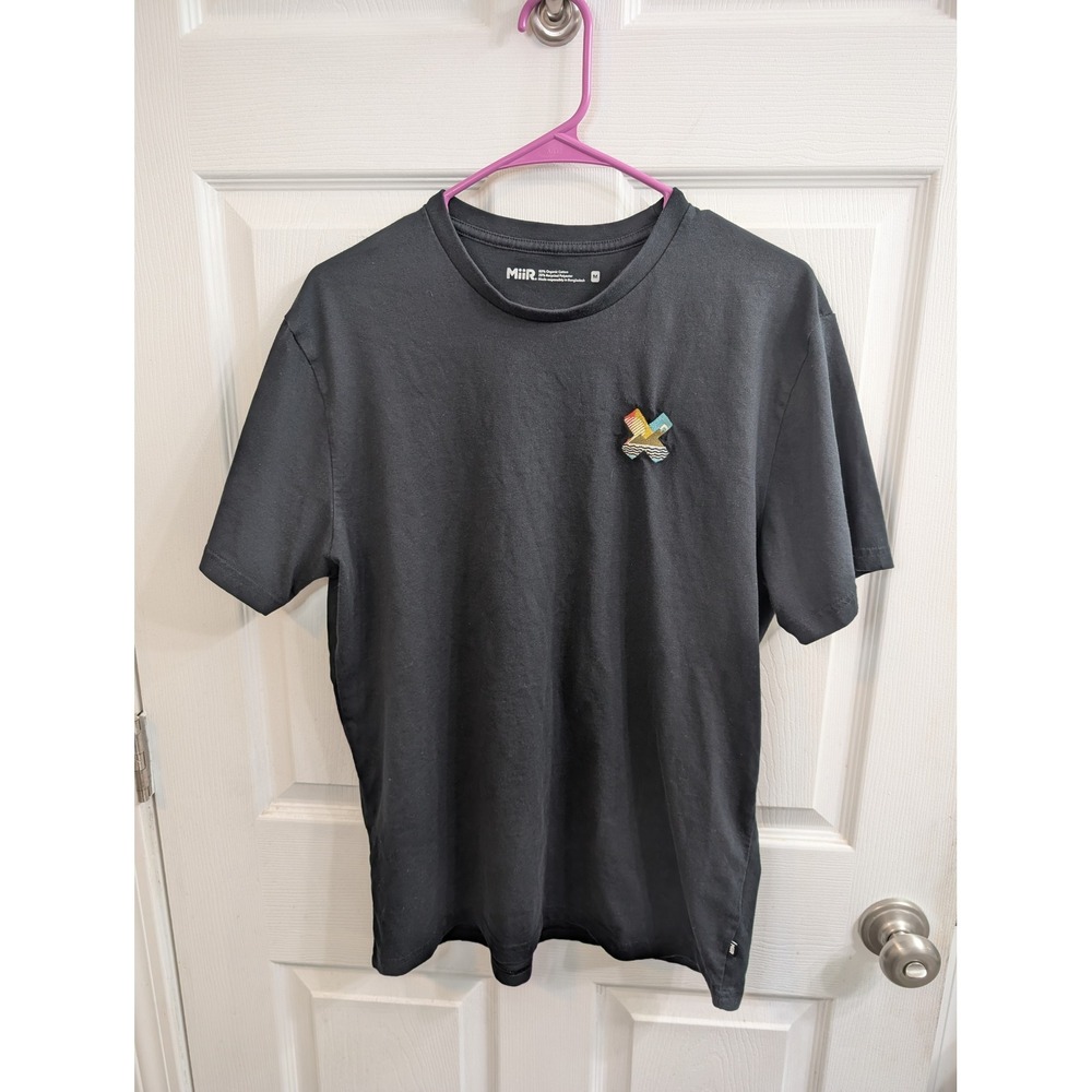 MiiR T-Shirt Mens Black Embroidered Mountain Logo Organic Blend - Size‎ M